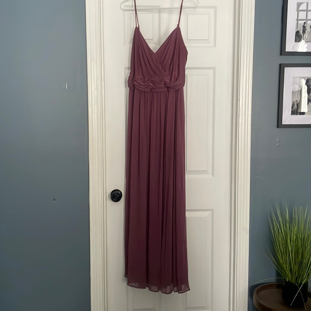 Mauve colored bridesmaids dress